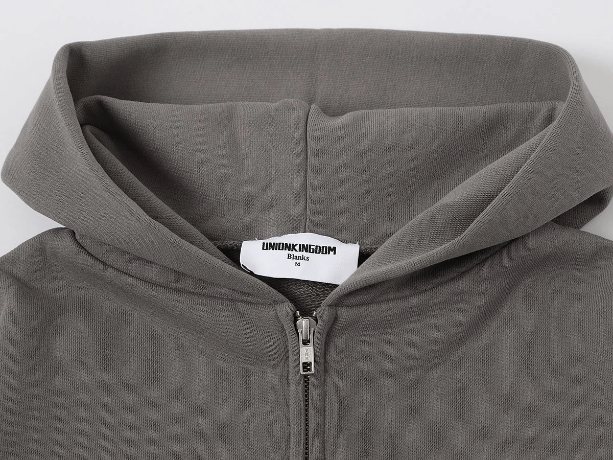 480 GSM BOX 'GRAY' ZIP-UP HOODIE