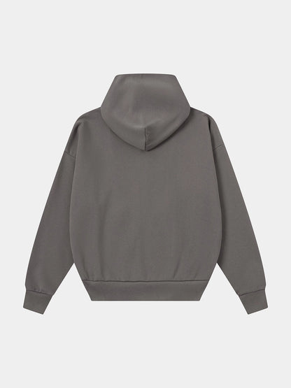 480 GSM BOX 'GRAY' ZIP-UP HOODIE