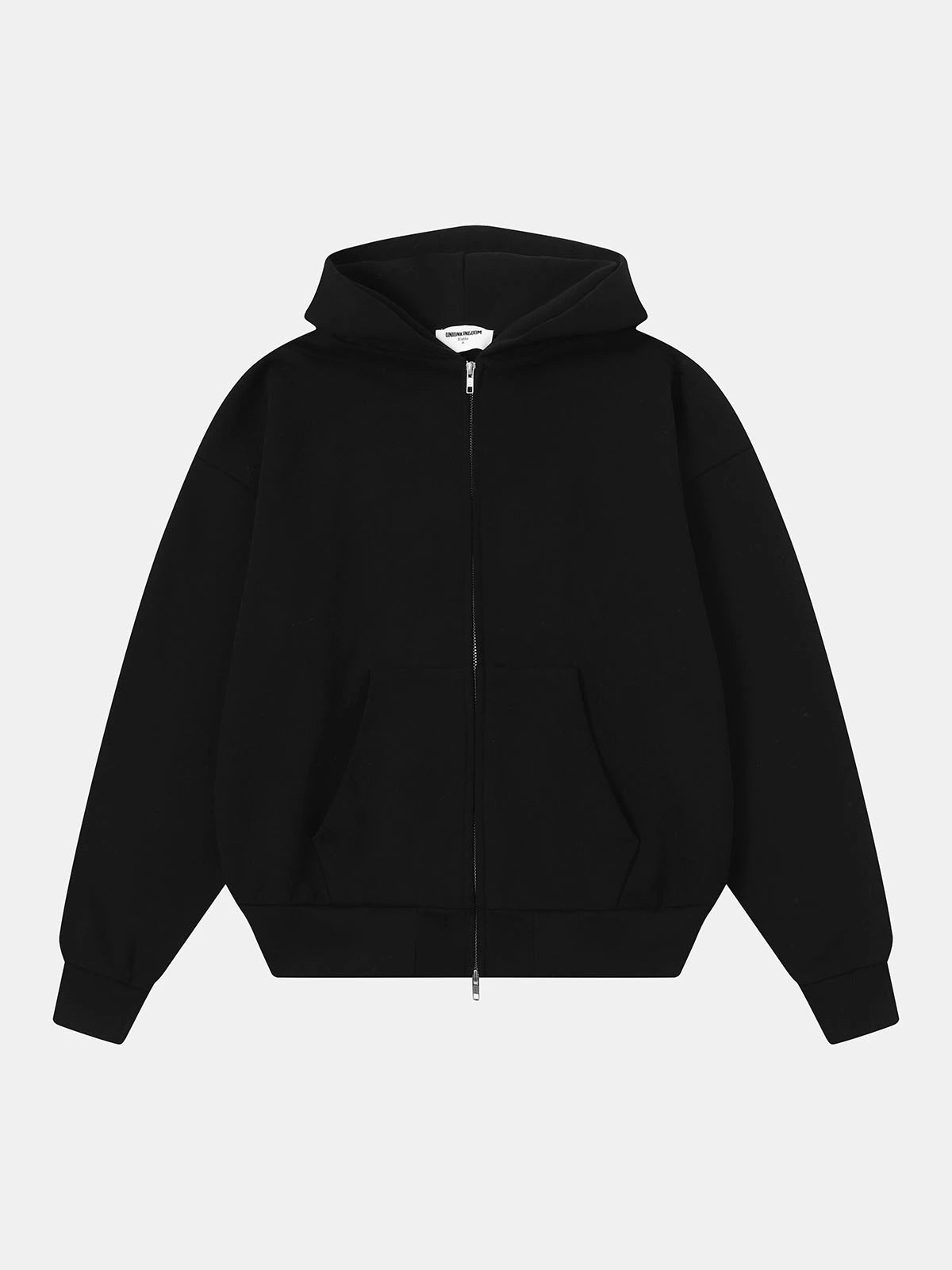 480 GSM BOX 'BLACK' ZIP-UP HOODIE