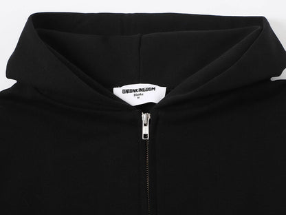 480 GSM BOX 'BLACK' ZIP-UP HOODIE
