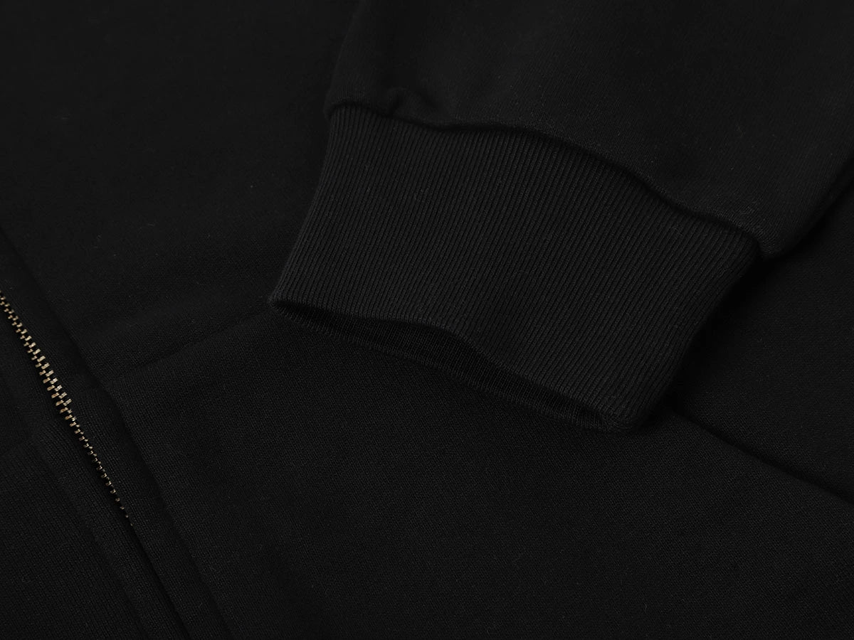480 GSM BOX 'BLACK' ZIP-UP HOODIE
