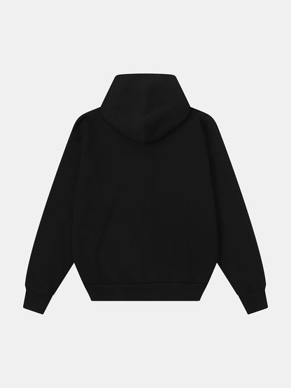480 GSM BOX 'BLACK' ZIP-UP HOODIE