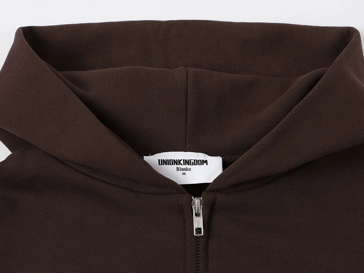 480 GSM BOX 'COFFEE' ZIP-UP HOODIE