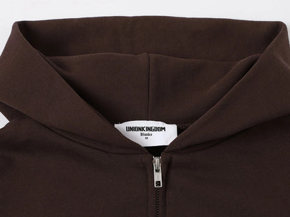 480 GSM BOX 'COFFEE' ZIP-UP HOODIE