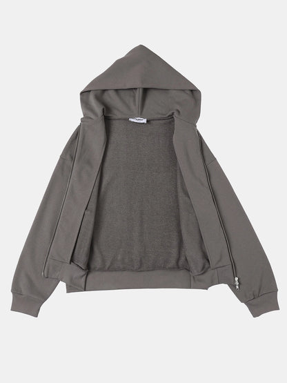 480 GSM BOX 'GRAY' ZIP-UP HOODIE