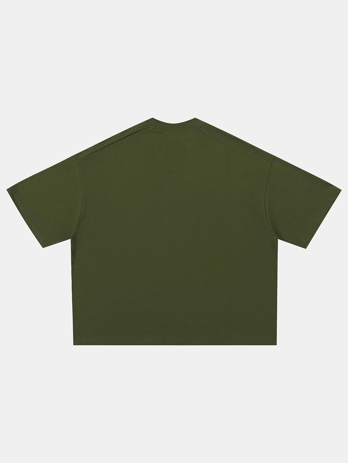 240 GSM BOXY CROPPED FIT 'OLIVE' T-SHIRT