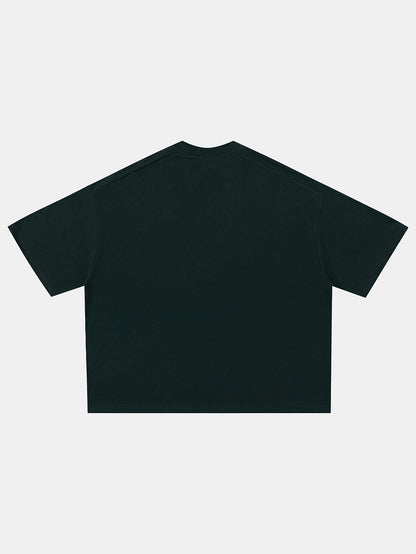 240 GSM BOXY CROPPED FIT 'DEEP GREEN' T-SHIRT