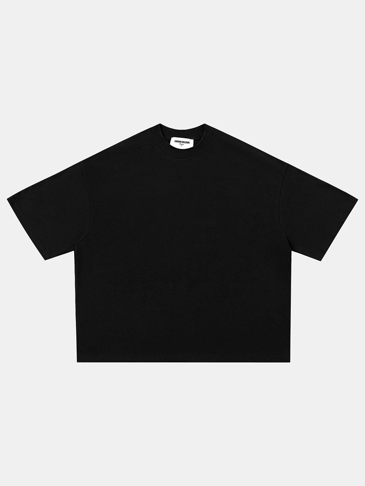 240 GSM BOXY CROPPED FIT 'BLACK' T-SHIRT
