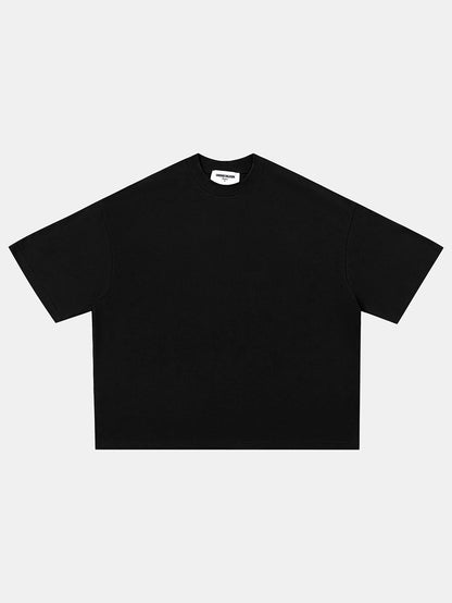 240 GSM BOXY CROPPED FIT 'BLACK' T-SHIRT