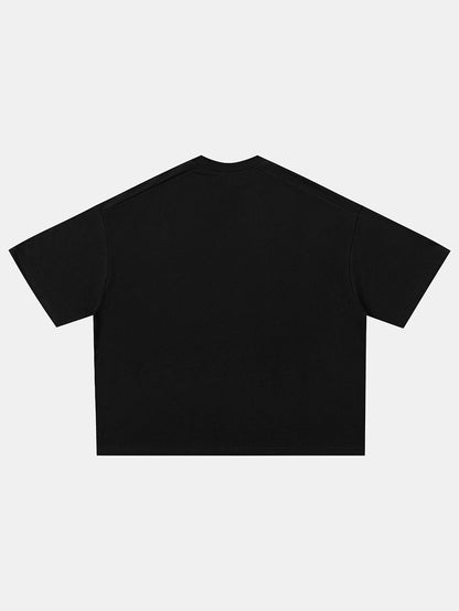 240 GSM BOXY CROPPED FIT 'BLACK' T-SHIRT
