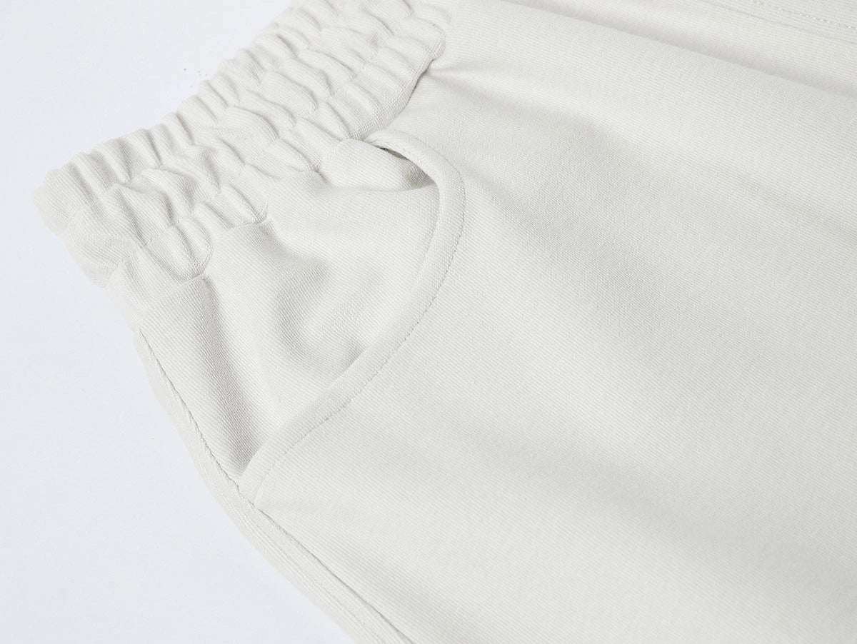 420 GSM MID-LENGTH LOOSE FIT 'OFF WHITE' SHORTS