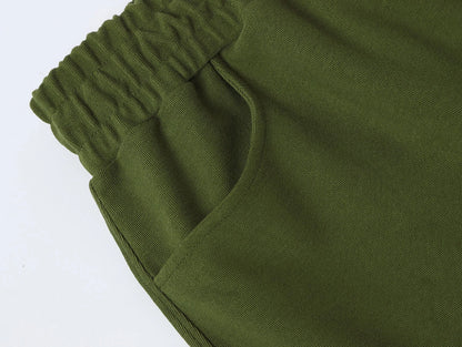 420 GSM MID-LENGTH LOOSE FIT 'MOSS GREEN' SHORTS