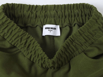 420 GSM MID-LENGTH LOOSE FIT 'MOSS GREEN' SHORTS