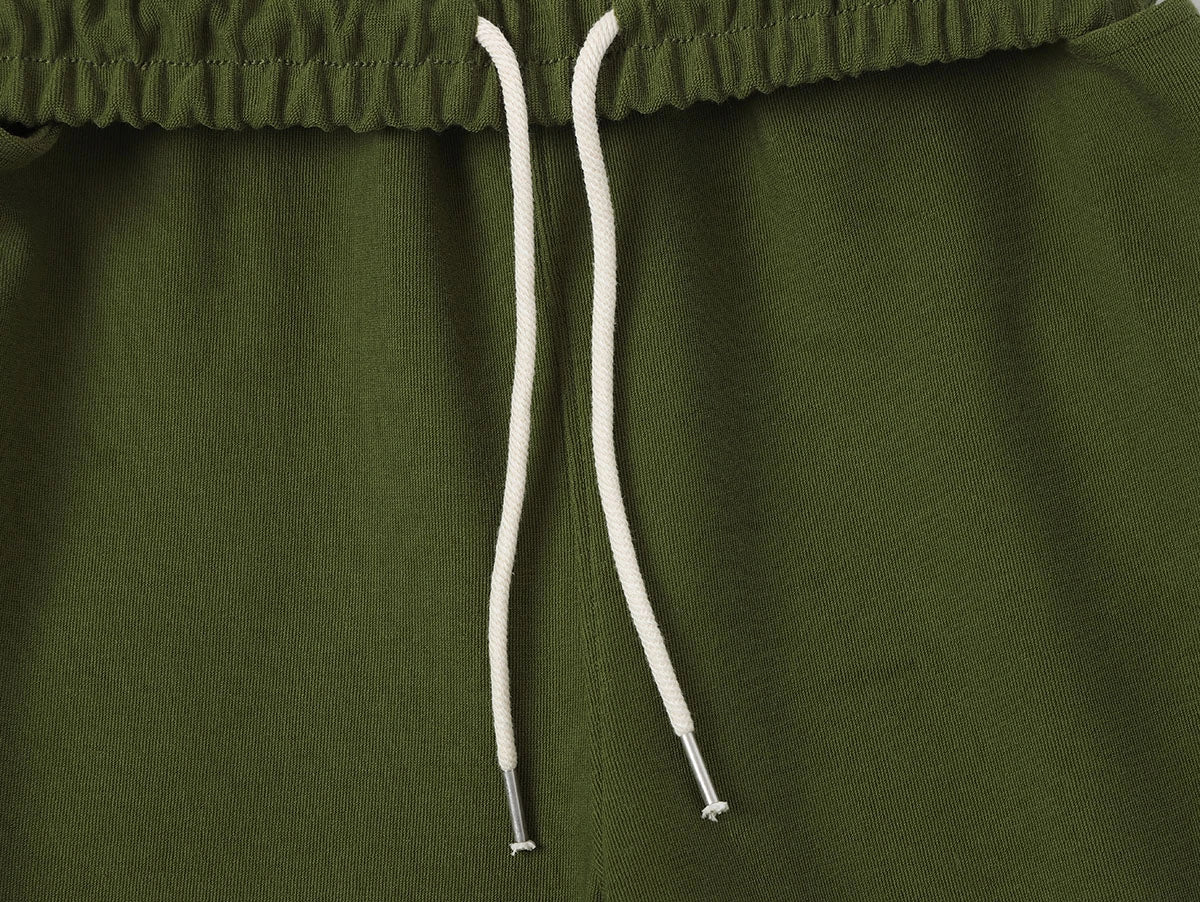 420 GSM MID-LENGTH LOOSE FIT 'MOSS GREEN' SHORTS