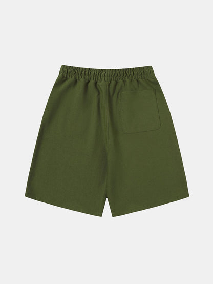 420 GSM MID-LENGTH LOOSE FIT 'MOSS GREEN' SHORTS