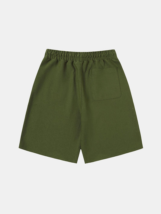 420 GSM MID-LENGTH LOOSE FIT 'MOSS GREEN' SHORTS