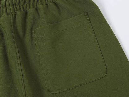 420 GSM MID-LENGTH LOOSE FIT 'MOSS GREEN' SHORTS