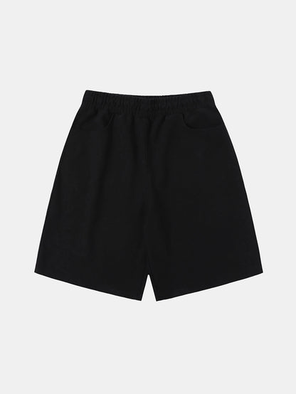420 GSM MID-LENGTH LOOSE FIT 'BLACK' SHORTS