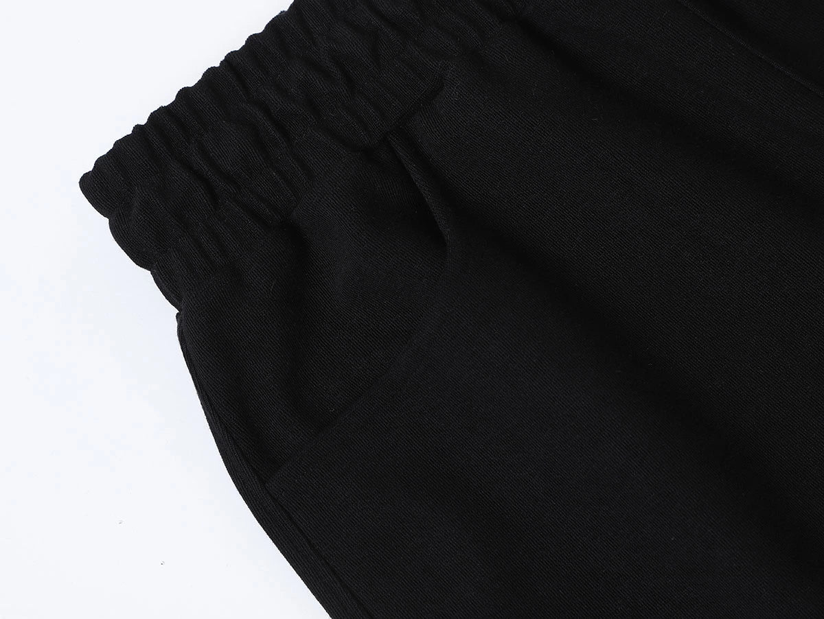 420 GSM MID-LENGTH LOOSE FIT 'BLACK' SHORTS
