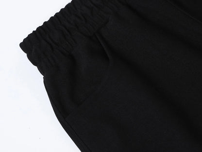 420 GSM MID-LENGTH LOOSE FIT 'BLACK' SHORTS