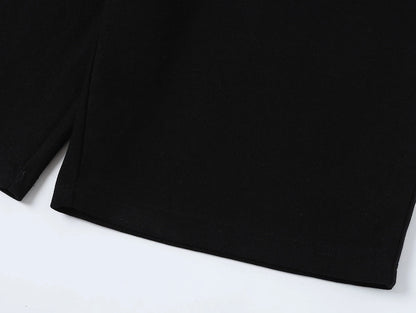 420 GSM MID-LENGTH LOOSE FIT 'BLACK' SHORTS