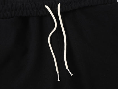 420 GSM MID-LENGTH LOOSE FIT 'BLACK' SHORTS