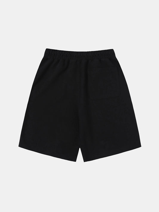 420 GSM MID-LENGTH LOOSE FIT 'BLACK' SHORTS