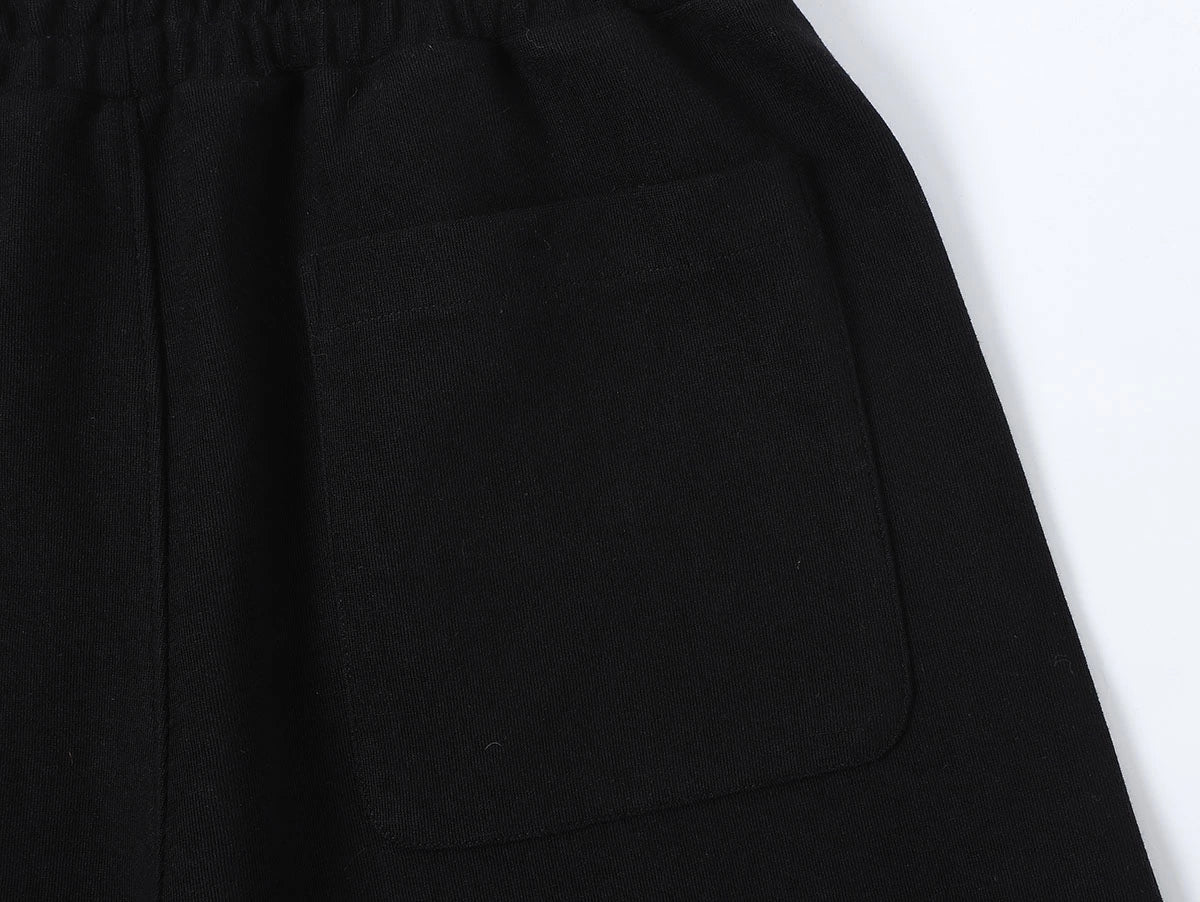 420 GSM MID-LENGTH LOOSE FIT 'BLACK' SHORTS