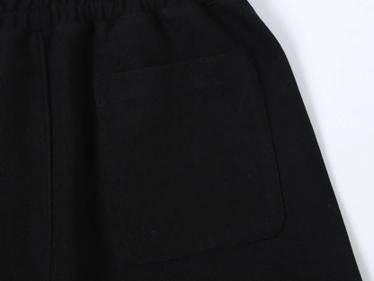 420 GSM MID-LENGTH LOOSE FIT 'BLACK' SHORTS