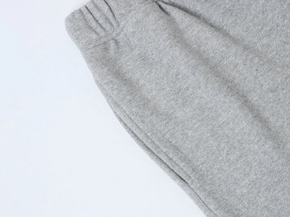 400 GSM COARSE NEEDLE 'FLOWER GRAY' SHORTS