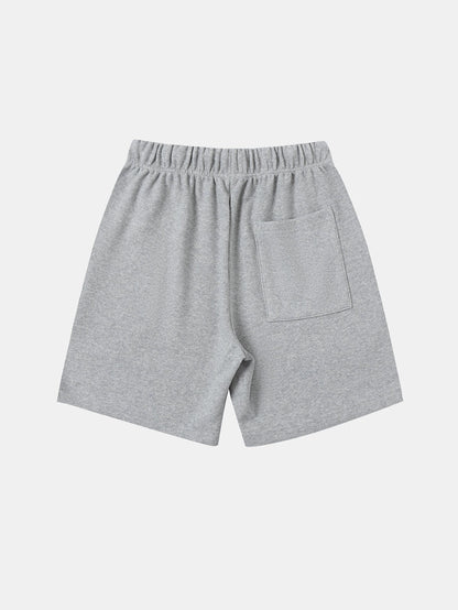 400 GSM COARSE NEEDLE 'FLOWER GRAY' SHORTS