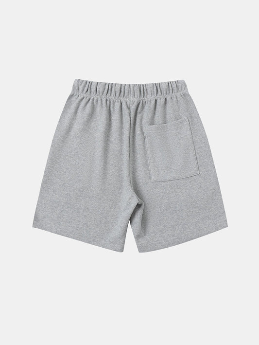 400 GSM COARSE NEEDLE 'FLOWER GRAY' SHORTS