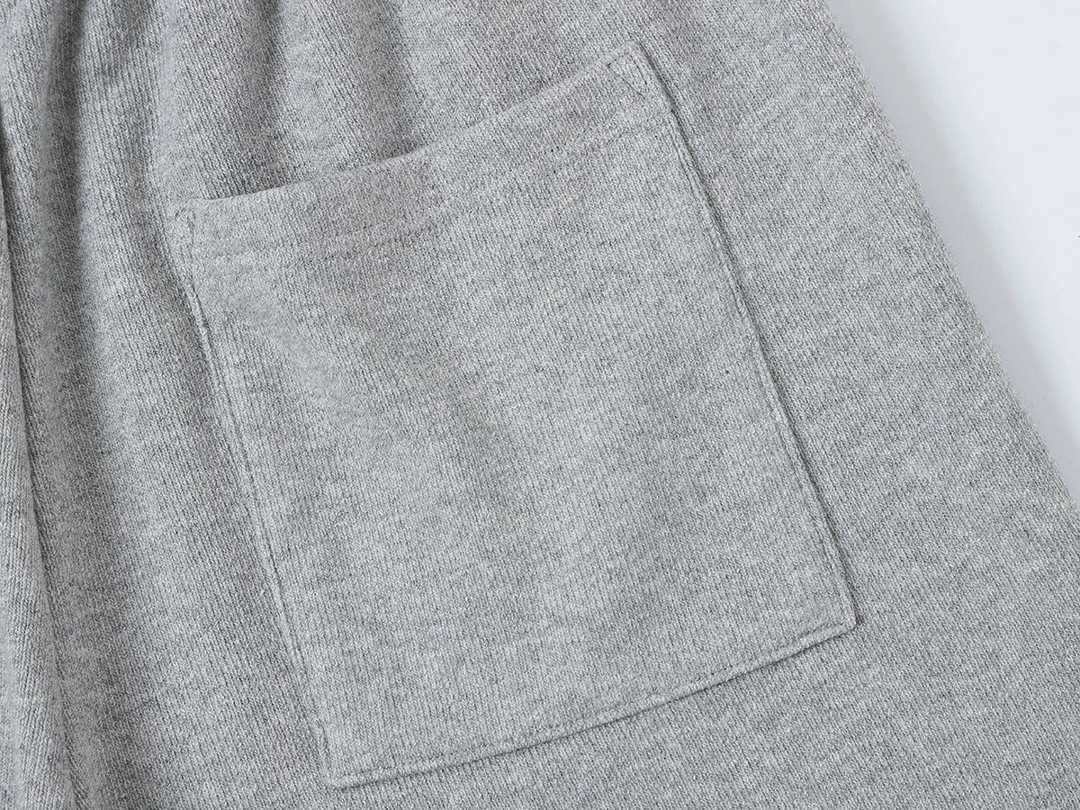 400 GSM COARSE NEEDLE 'FLOWER GRAY' SHORTS