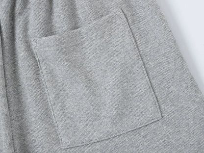 400 GSM COARSE NEEDLE 'FLOWER GRAY' SHORTS