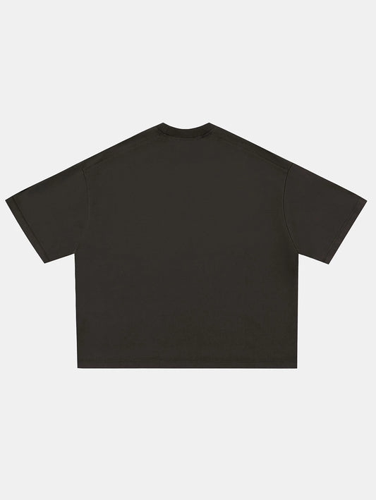 400 GSM BOXY CROPPED FIT 'GRAPHITE GRAY' T-SHIRT