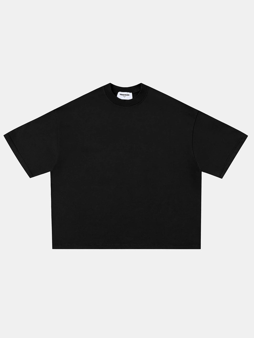 400 GSM BOXY CROPPED FIT 'BLACK' T-SHIRT