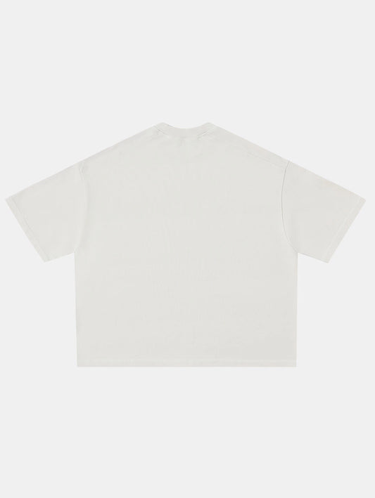 400 GSM BOXY CROPPED FIT 'OFF WHITE' T-SHIRT