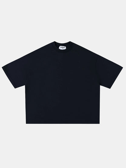 400 GSM BOXY CROPPED FIT 'NAVY BLUE ' T-SHIRT