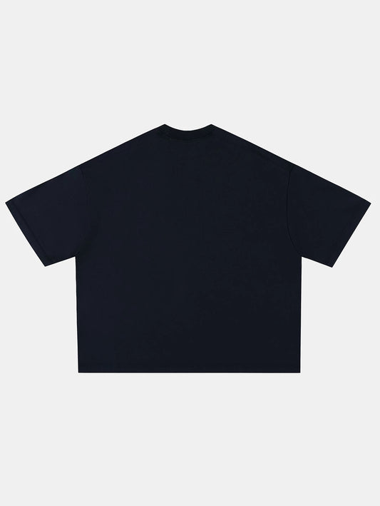 400 GSM BOXY CROPPED FIT 'NAVY BLUE ' T-SHIRT