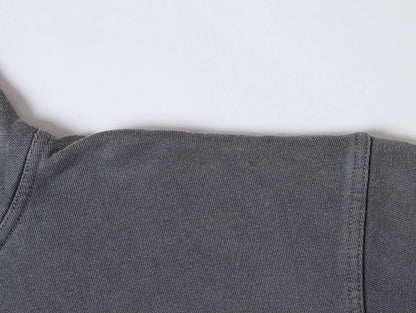 450 GSM CROPPED FIT 'WASHED GRAY' HOODIE