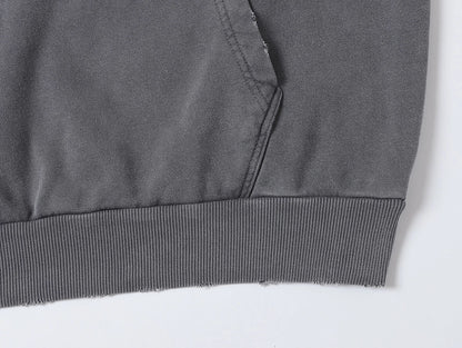 450 GSM CROPPED FIT 'WASHED GRAY' HOODIE