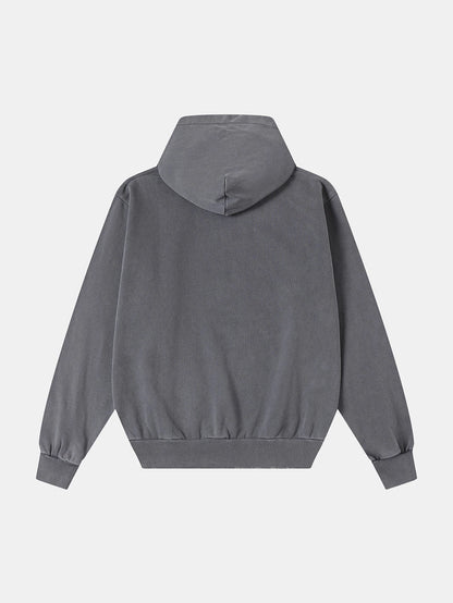 450 GSM CROPPED FIT 'WASHED GRAY' HOODIE