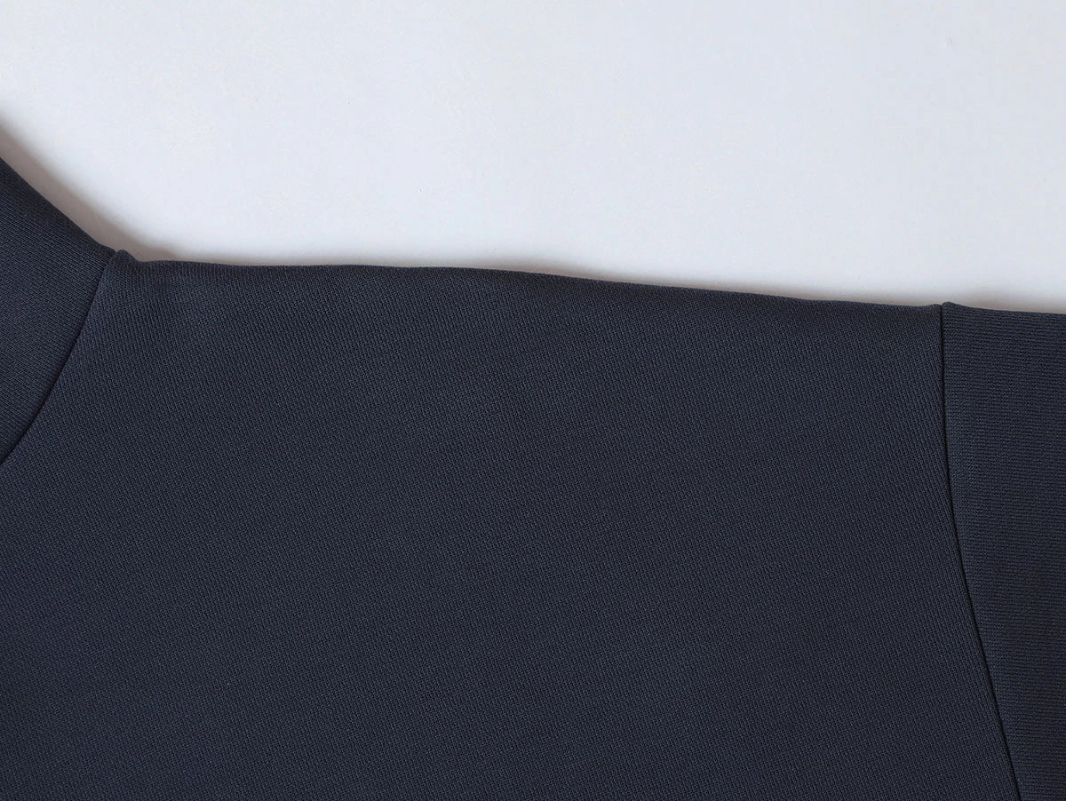 630 GSM BOXY CROPPED FIT QUARTER-ZIP 'STONE COAL’ SWEATER
