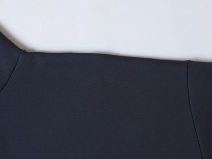 630 GSM BOXY CROPPED FIT QUARTER-ZIP 'STONE COAL’ SWEATER