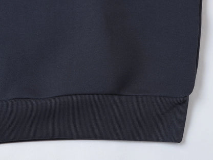 630 GSM BOXY CROPPED FIT QUARTER-ZIP 'STONE COAL’ SWEATER