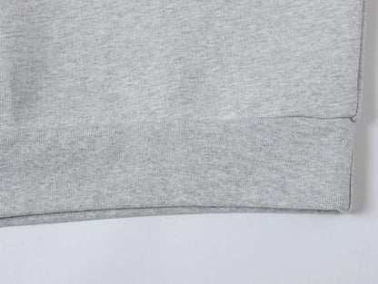630 GSM BOXY CROPPED FIT QUARTER-ZIP 'FLOWER GRAY’ SWEATER