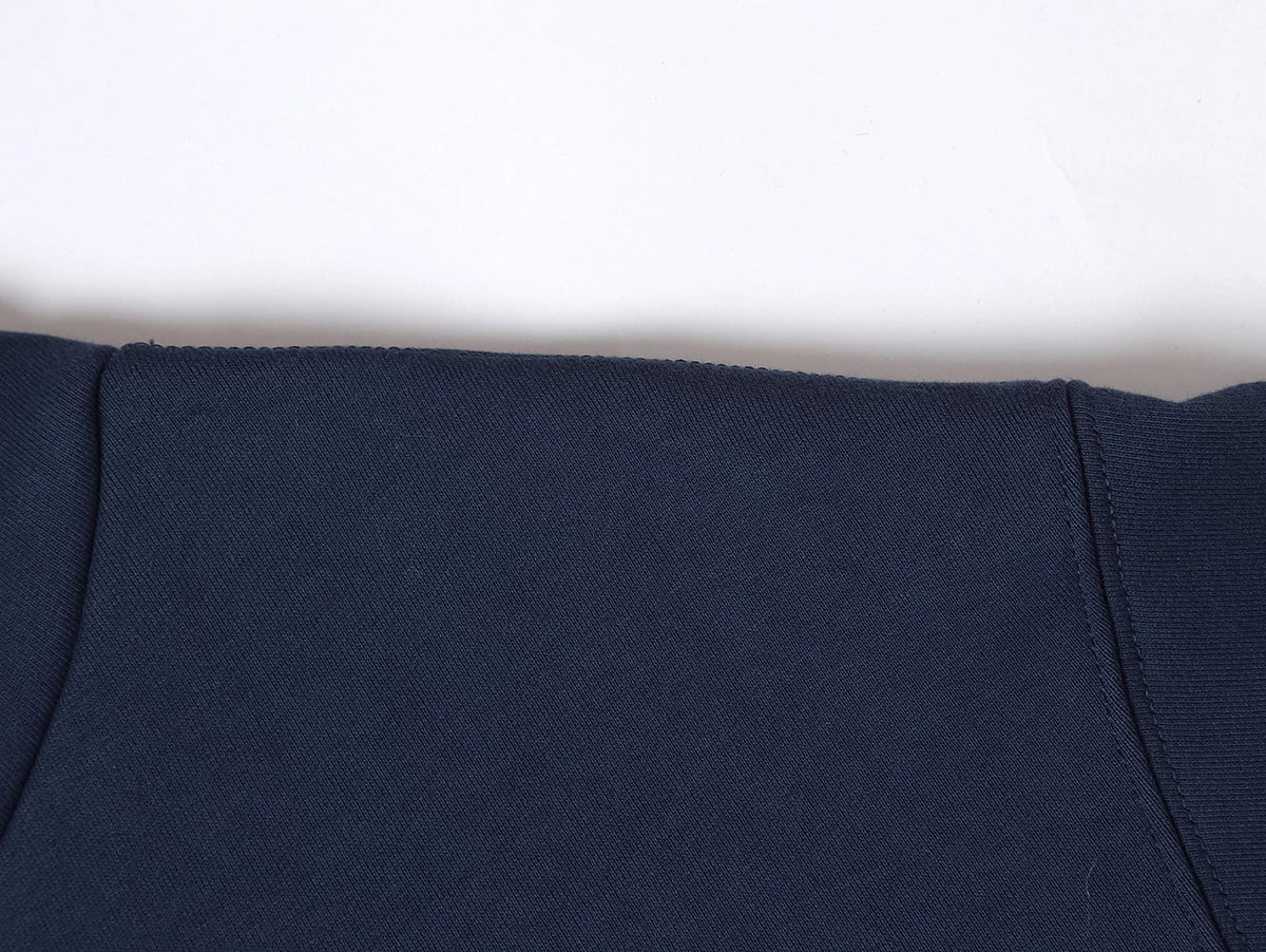 480 GSM  FLEECE CROPPED FIT 'NAVY BLUE' ZIP-UP HOODIE