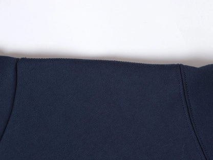 480 GSM  FLEECE CROPPED FIT 'NAVY BLUE' ZIP-UP HOODIE