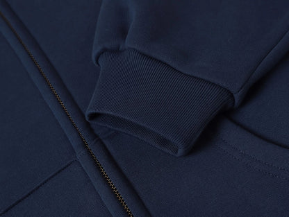 480 GSM  FLEECE CROPPED FIT 'NAVY BLUE' ZIP-UP HOODIE