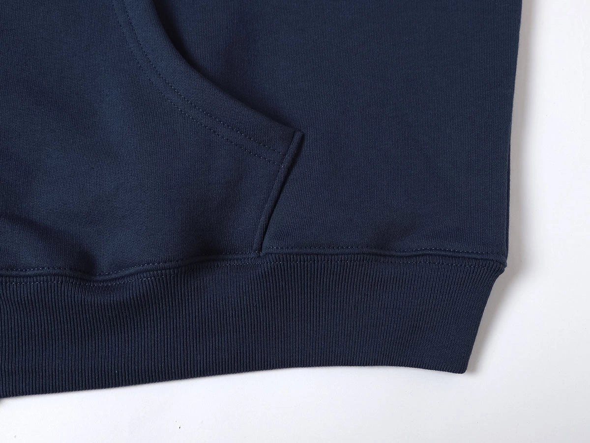 480 GSM  FLEECE CROPPED FIT 'NAVY BLUE' ZIP-UP HOODIE